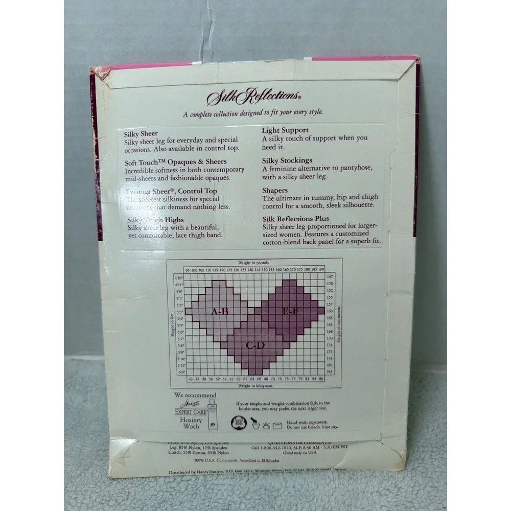 VTG 1995 Hanes Silk Reflections Pantyhose CD Town Taupe Silky Sheer Sandalfoot